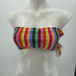 Salt + Cove Multi Color Stripe bikini top